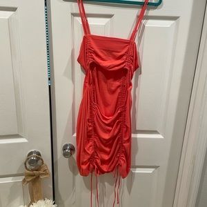 Sexy sundress with open front and ruched bottom!